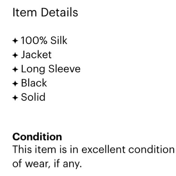 TOCCA size 6 lightweight black mandarin collar silk jacket / blazer - Picture 3 of 8